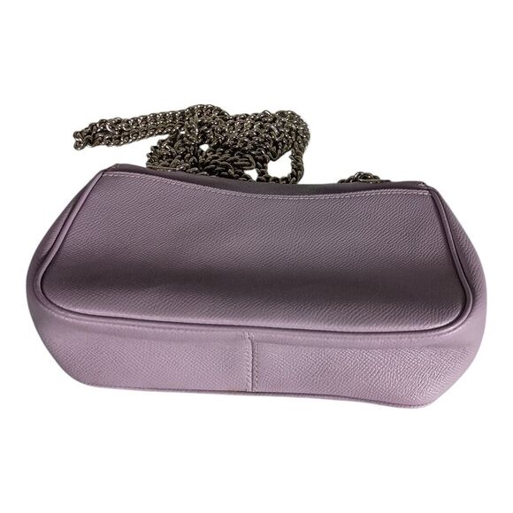 Coach Mini Cassidy Crossbody Bag F77974 Purple Lavender Leather Silver Chain - Picture 10 of 15